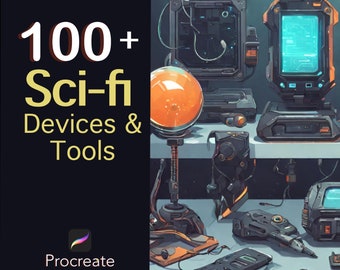 100+ Sci-Fi Devices & Tools Procreate Stamps - Medical, Communication, Cyborg Repair and MORE!