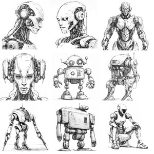 AI and Robots, procreate, procreate robots, procreate ai, procreate sketch, procreate future, procreate drawing sci-fi, procreate stamp