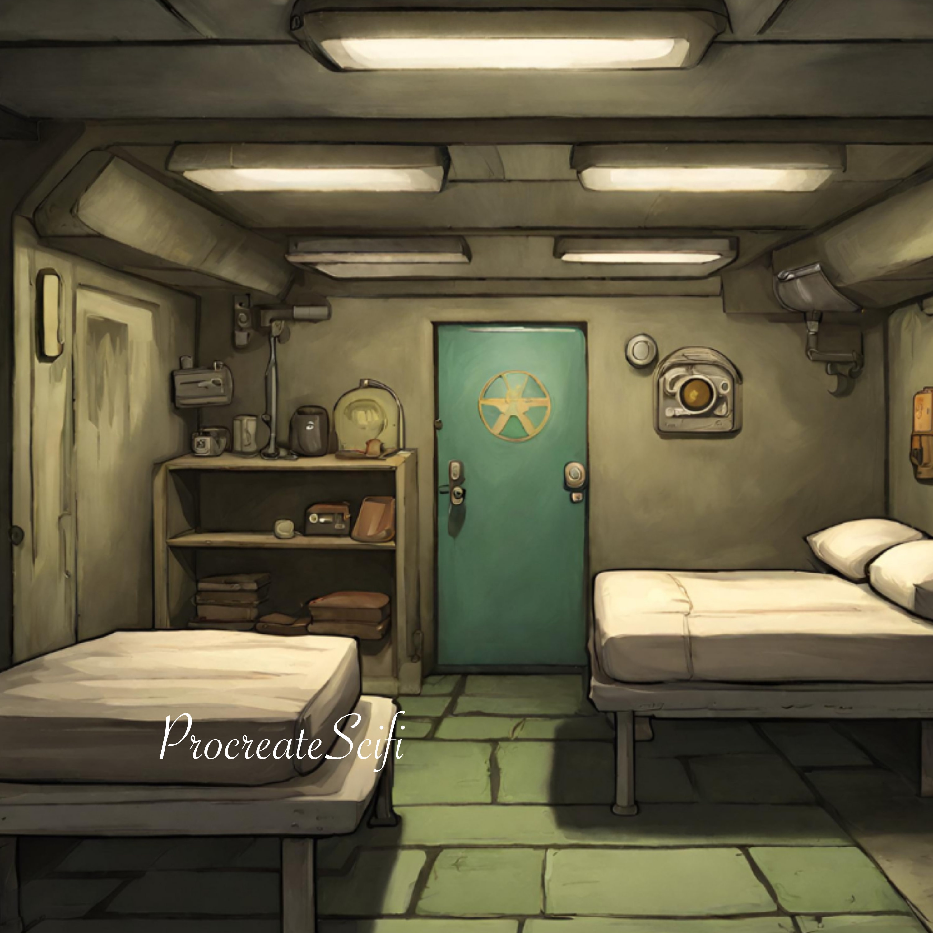 100+ Sci-fi Apocalypse Backgrounds Procreate Stamps - Fallout Shelters ...
