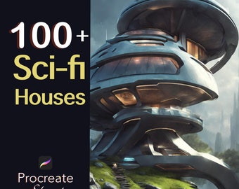100+ Sci-Fi House Procreate Stamps  - In Space, on Land, Underwater and MORE!