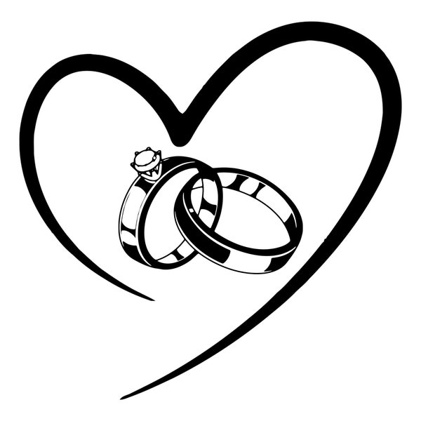 Wedding Rings Wedding Rings SVG,customizable product, CUSTOM, Rings svg, Wedding svg, eps, dxf, png, cut file, Marriage Rings Svg