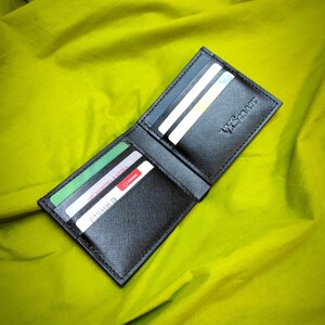 Cartera de piel de primera calidad para hombre / Cartera hecha a mano de piel auténtica plegable / Regalo para él / Aniversario, padrinos de boda, cumpleaños