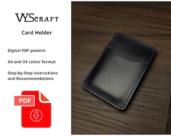 Patrón de tarjetero de cuero, diseño delgado (PDF digital)