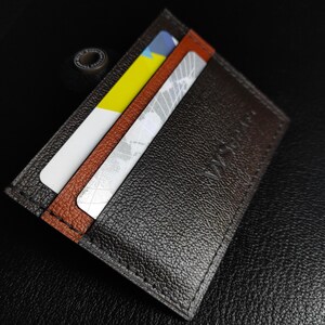 Handgefertigter Premium Brieftasche Kartenhalter aus Leder - Luxus maßgeschneiderte kompakte natürliche klassische minimalistische Kartenetui