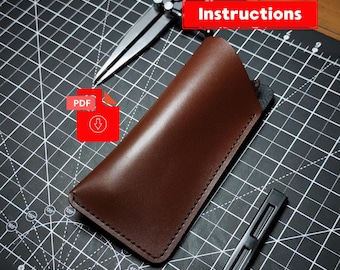 Leder Schnittmuster Sonnenbrille digital A4 & US Letter size 8.5x11" Pdf minimalistisches Strickmuster DIY Brillenetui Herren edc handgefertigtes Tutorial