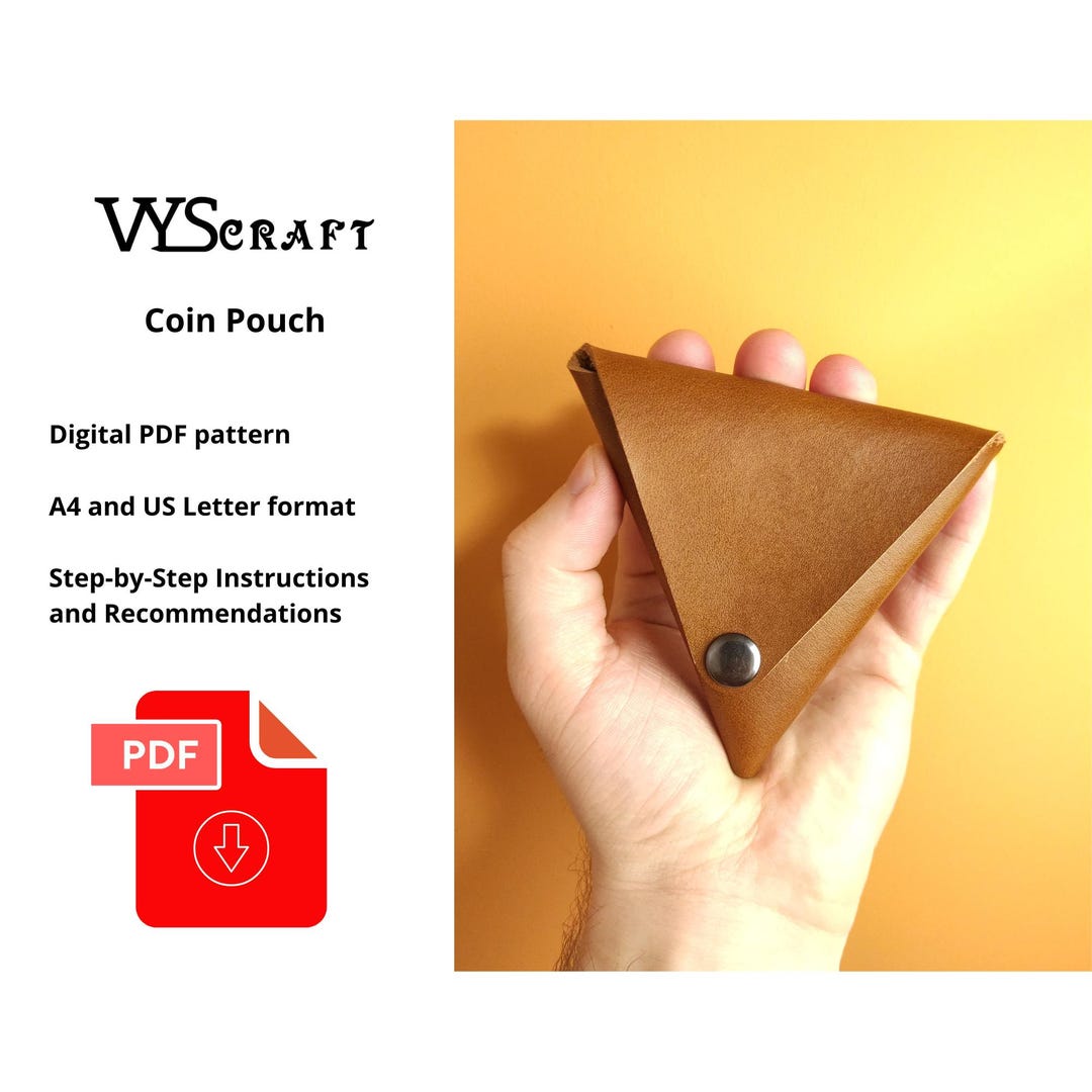 Leather Triangle Coin Pouch Digital PDF Pattern, Coin Purse Pattern Pdf ...