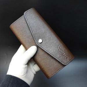 Cartera de piel para mujer, Cartera para ella, Monedero largo de piel, Cartera minimalista con tarjetero