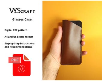 Leather Glasses Case PDF Pattern, A4/US Letter Template
