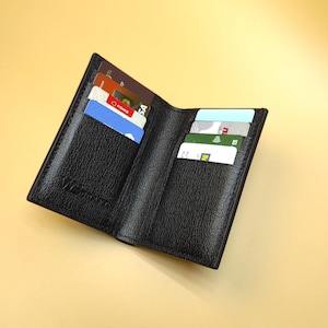 Cartera vertical de piel de calidad / Cartera hecha a mano de piel auténtica / Regalo para él / Aniversario, padrinos de boda, cumpleaños