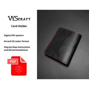 Digital Leather Bifold Wallet Pattern | Minimalist Slim Wallet PDF Template | DIY Leather Card Holder Sewing Pattern