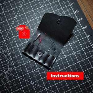 Leather pattern digital needle case diy accessories A4 & US Letter size 8.5x11" Pdf leathercraft edc minimalist guide template Tutorial