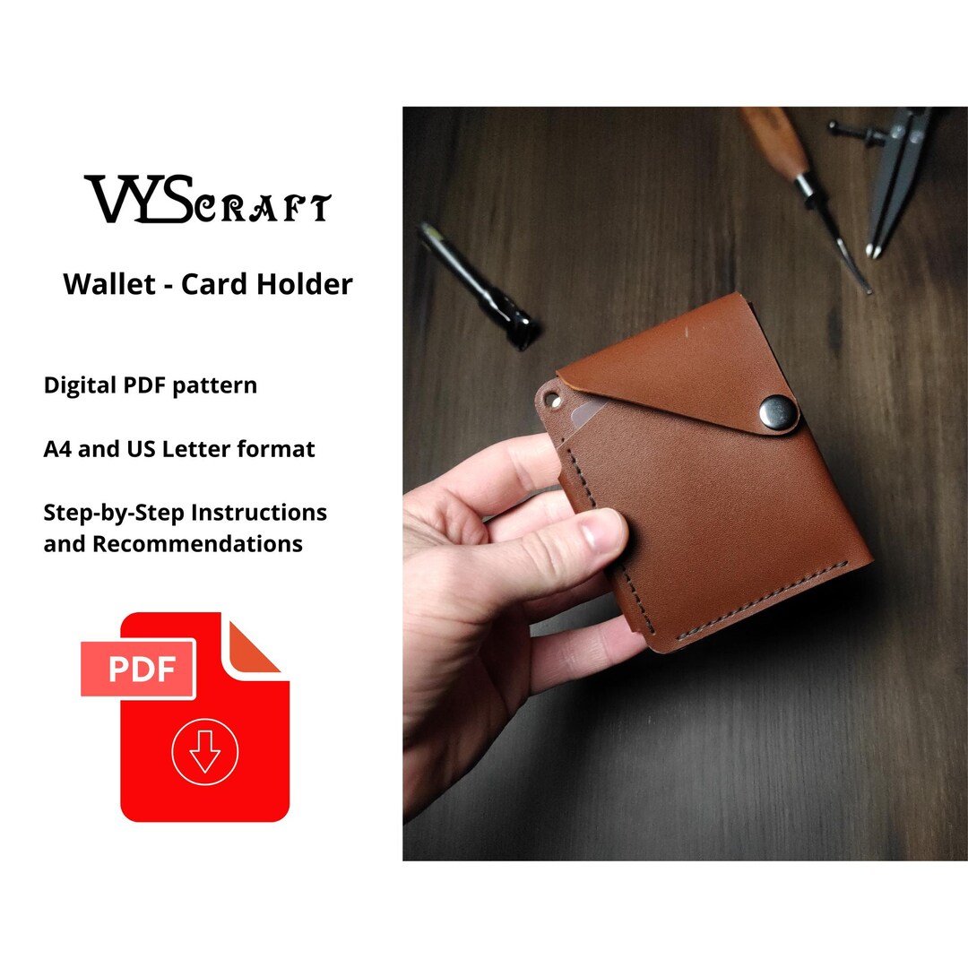 Wallet Template Leather Bifold Digital A4 & US Letter Size 8.5x11