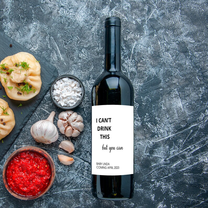 Pregnancy Announcement Wine Label Template, Wine Label Template