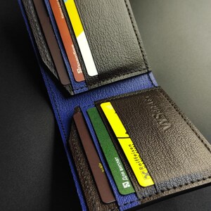 Kompakte Mini Bifold Brieftasche aus hochwertigem Leder | Handgefertigte Geldbörse aus Echt Leder | Geschenk für Ihn | Jubiläum, Trauzeugen, Geburtstag