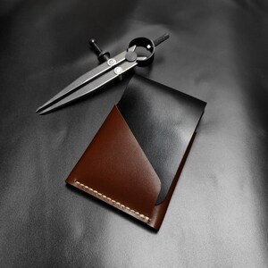 Cartera minimalista con tarjetero de cuero, billetera pequeña de cuero minimalista y delgada, tarjetero minimalista, billetera para hombre, regalo para él
