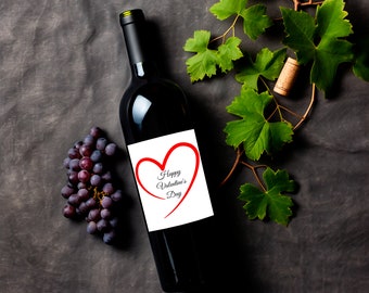 Valentine Wine Label, Custom Wine Bottle Label, Valentine Label Stickers, Love Is In The Air, Instant Download, drunk with love