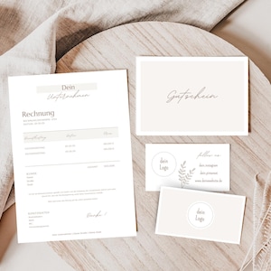 Pacchetto marketing | Modello di tela | Modello di fattura | Modello per biglietto da visita | Modello del buono | Buono regalo | Pacchetto marketing boho