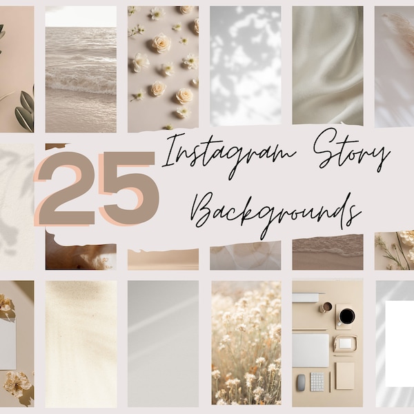 25 Instagram Story Backgrounds | digitaler Download | Instagram Story Hintergründe beige | minimal wallpaper beige | instagram template