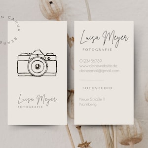 Sjabloon visitekaartje voor fotografen | Canva-sjabloon | Sjabloon voor visitekaartjes | Trouwfotograaf Boho | Digitale download | Canva-sjabloon