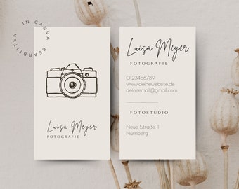 Photographer Business Card Template | Canva Template | Business Card Template | Boho Wedding Photographer | Digital Download | Canva Template