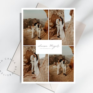 Flyer-sjabloon Boho | Canva-sjabloon | Voorbeeldsjabloon fotograaf | Flyer-sjabloon Din A6 boho-stijl | Visitekaartje fotograaf boho | Voucher sjabloon