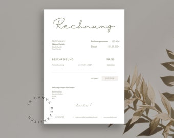 Invoice template for self-employed people and entrepreneurs | Canva template | Sample invoice | Entrepreneur | Small business owner | Office supplies | Bohemian