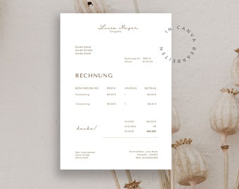 PDF invoice template for small businesses - Sample template for the self-employed & freelancers | Canva template | Create your own invoice