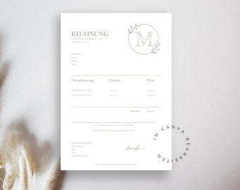 Invoice template PDF for small businesses - Sample template for the self-employed & freelancers | Canva template | Create your own invoice