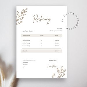 PDF invoice template for small businesses - Sample template for the self-employed & freelancers | Canva template | Create your own invoice