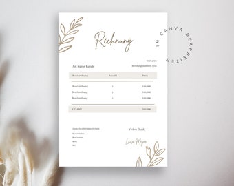 Invoice template PDF for small businesses - Sample template for the self-employed & freelancers | Canva template | Create your own invoice