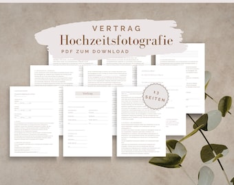 Trouwfotografiecontract | Downloadbaar PDF | Voorbeeld trouwfotografiecontract | Sjabloon voor fotografencontract | Sjabloon voor trouwfotograaf