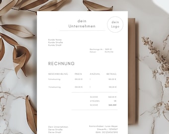 PDF invoice template for small businesses - Sample template for the self-employed & freelancers | Canva template | Create your own invoice