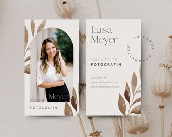 Business card template for photographers | Canva template | Business card template | Boho wedding photographer | Digital download | Canva template