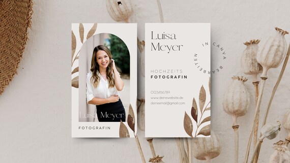 Vorlage Visitenkarte für Fotografen | Canva-Vorlage | Visitenkartenvorlage | Hochzeitsfotograf Boho | Digitaler Download | Canva Template