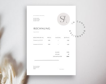 Invoice template for the self-employed and entrepreneurs | Canva template | Sample invoice | Entrepreneur | Small business owner | Office supplies