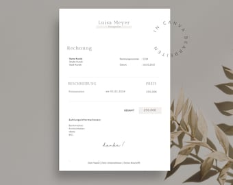 Invoice template PDF for small businesses - Sample template for the self-employed & freelancers | Canva template | Create your own invoice