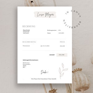 PDF invoice template for small businesses - Sample template for the self-employed & freelancers | Canva template | Create your own invoice