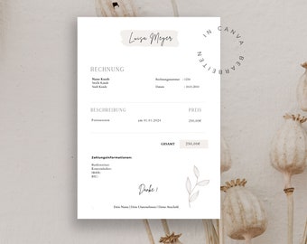 PDF invoice template for small businesses - Sample template for the self-employed & freelancers | Canva template | Create your own invoice