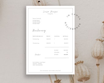 PDF invoice template for small businesses - Sample template for the self-employed & freelancers | Canva template | Create your own invoice