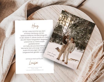 Szablon ulotki dla pary | Szablon Canva | Szablon fotografa | Szablon ulotki A6 | Fotograf ślubny | Fotograf rodzinny | Szablon reklamy