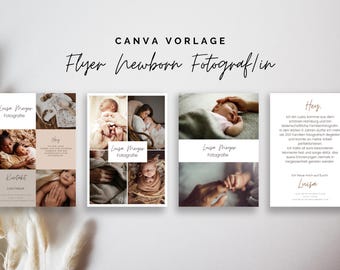 Plantilla de volante para fotógrafo bohemio | Plantilla de Canva | Plantilla para fotógrafo | Plantilla de volante | Fotografía de recién nacidos | Conjunto de volantes para estudio fotográfico