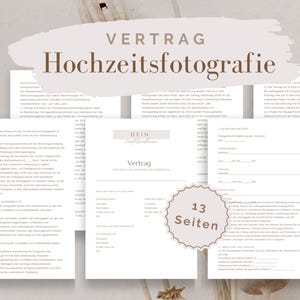 Vertrag für Hochzeitsfotografen | Canva Vorlage | Mustervertrag Fotograf | Vertrag Fotoshooting | Hochzeitsreportage | Fotovertrag