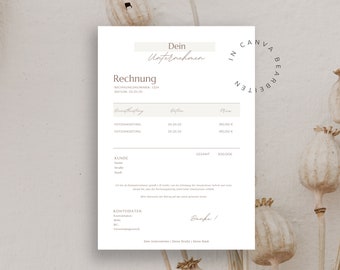 Invoice template PDF for small businesses - Sample template for the self-employed & freelancers | Canva template | Create your own invoice