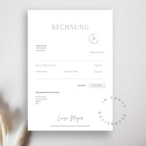 PDF invoice template for small businesses - Sample template for the self-employed & freelancers | Canva template | Create your own invoice