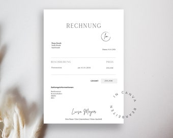 PDF invoice template for small businesses - Sample template for the self-employed & freelancers | Canva template | Create your own invoice