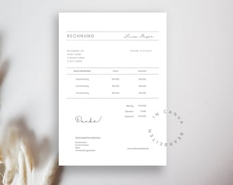 PDF invoice template for small businesses - Sample template for the self-employed & freelancers | Canva template | Create your own invoice