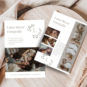 Newborn Photoshoot Flyer Template | Canva Template for Photographers | Design Your Own A6 Flyer | Template for Family Photography and Baby Photos