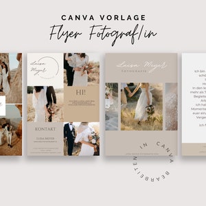Modelo de panfleto para fotógrafo boho | Modelo Canva | Modelo de amostra para fotógrafo | Modelo de panfleto | Lista de preços | Cartão de visita para fotógrafo boho