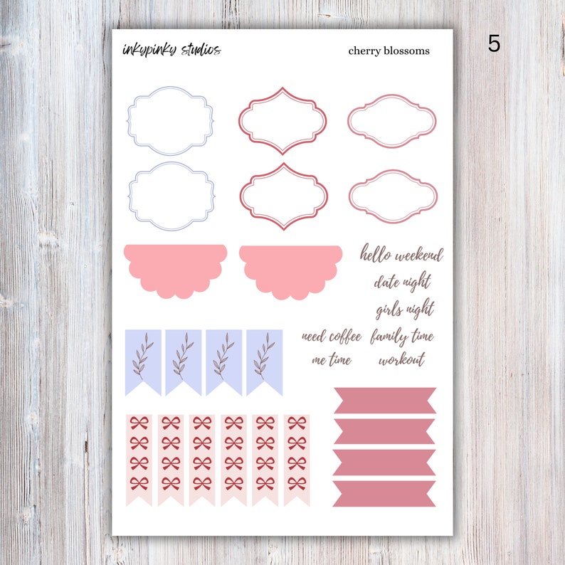 Weekly Vertical Planner Sticker Kit | Cherry Blossoms - Etsy