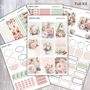 Weekly Vertical Planner Sticker Kit | Garden Flowers